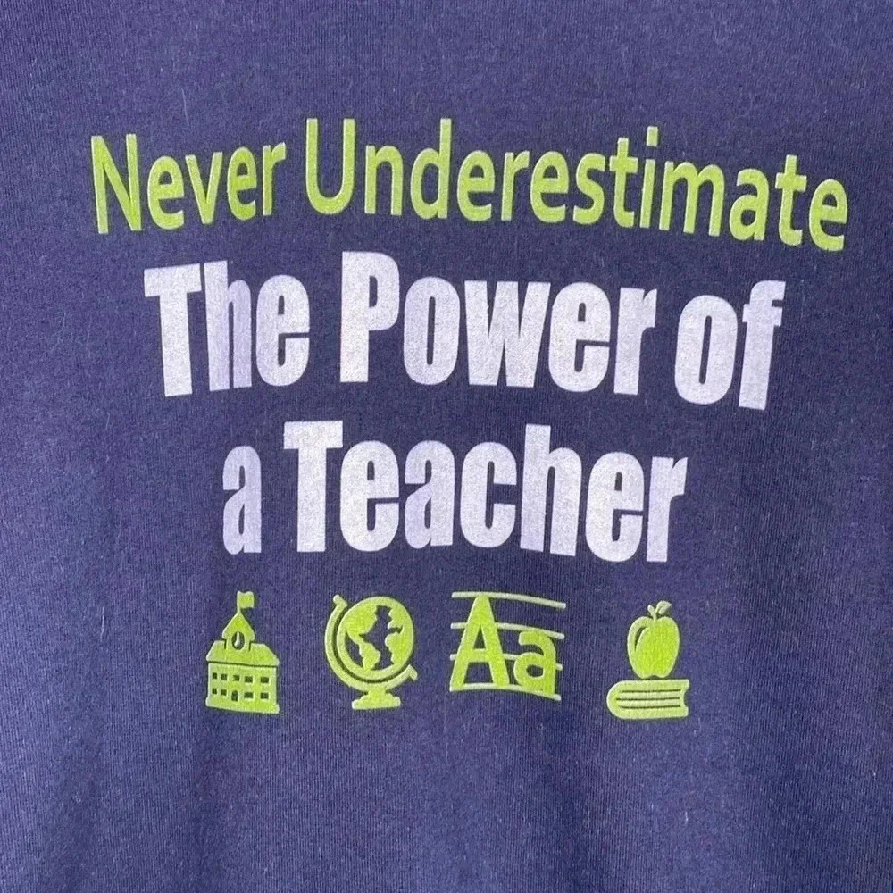Sweatshirt Crewneck Vintage School Teacher Unisex Men's Sweater Navy Large